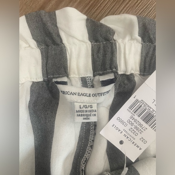 American Eagle Striped Paperbag Wide Leg High Waist Trousers Pants Size Large - Picture 6 of 12